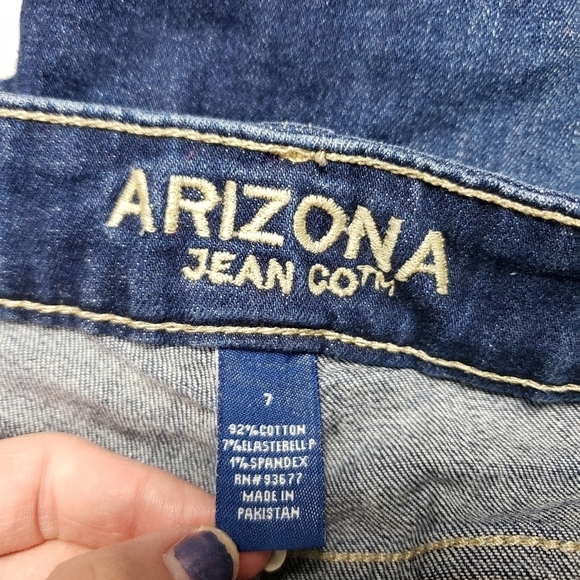 Arizona cuffed hem blue denim jean shorts juniors size 7 - Picture 4 of 8
